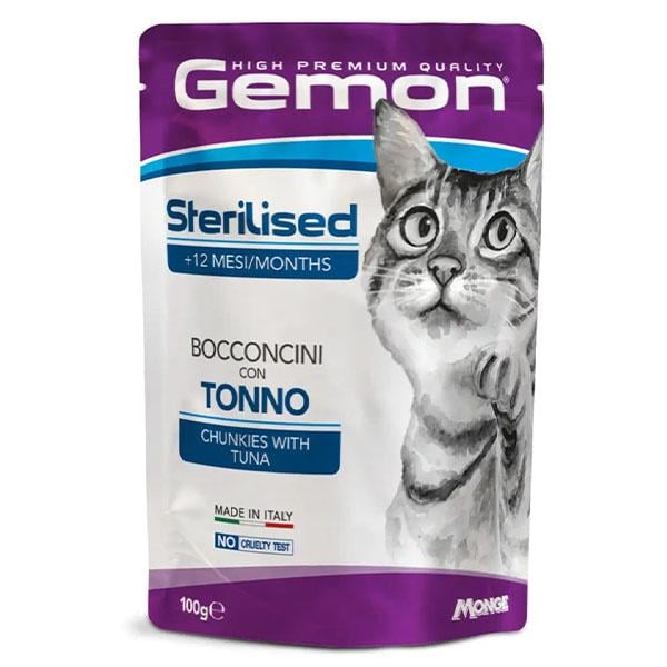 Корм для кошек влажный GEMON Cat Wet Sterilized тунец с рыбкой доре 100 г (000025793)