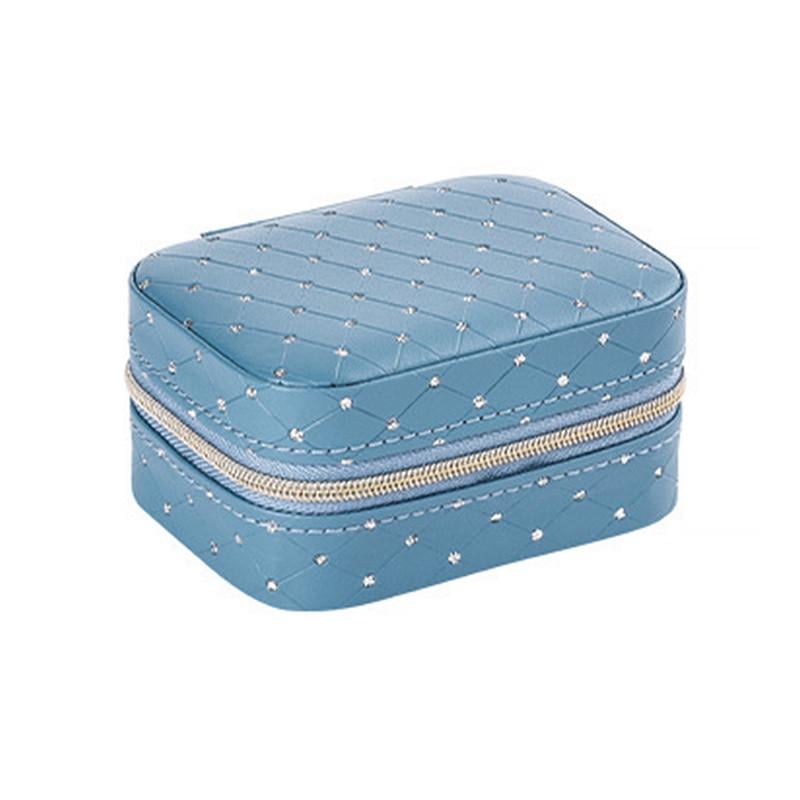 Шкатулка для украшений Casegrace SP-01304-B ​​портативная с молнией 10х7,5х5 см Blue (24366747)