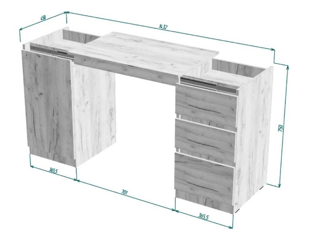 Стол-комод трансформер Knap Frenzy World 143,2х45х75 см Дуб сонома (S202002203) - фото 6