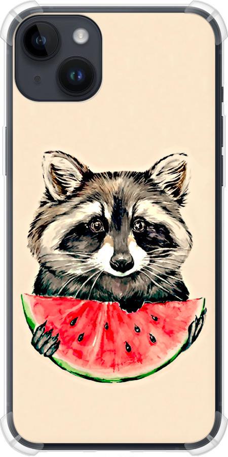 Чехол на iPhone 14 Plus Енотик с арбузом (4605sp-2645-42517) Чехол на iPhone 14 Plus Енотик с арбузом (4605sp-2645-42517)