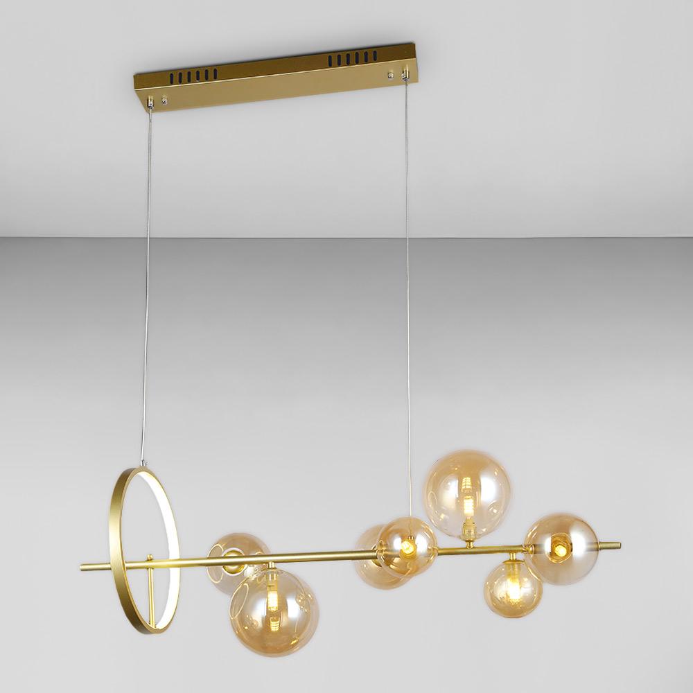 Люстра подвесная молекула Light House LS-17132-7 GD/BR Золотой/Янтарный