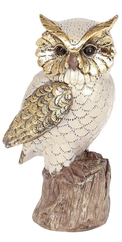 Декоративная статуэтка Мудрая Сова с полистоуна 10х8,5х17,5 см Gold (BD-218-919)