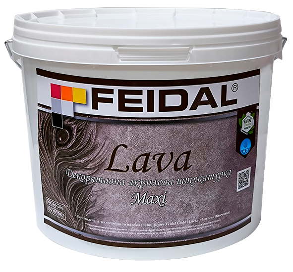 Штукатурка декоративная акриловая Feidal Lava Maxi 10 л Белый