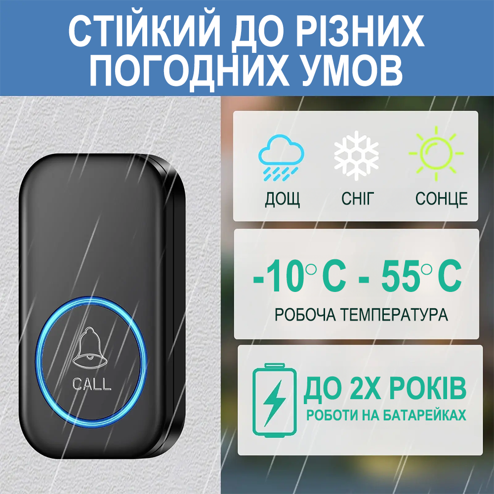 Звонок беспроводной дверной Digital Lion WDB-11 до 300 м Черный - фото 3 Звонок беспроводной дверной Digital Lion WDB-11 до 300 м Черный - фото 3