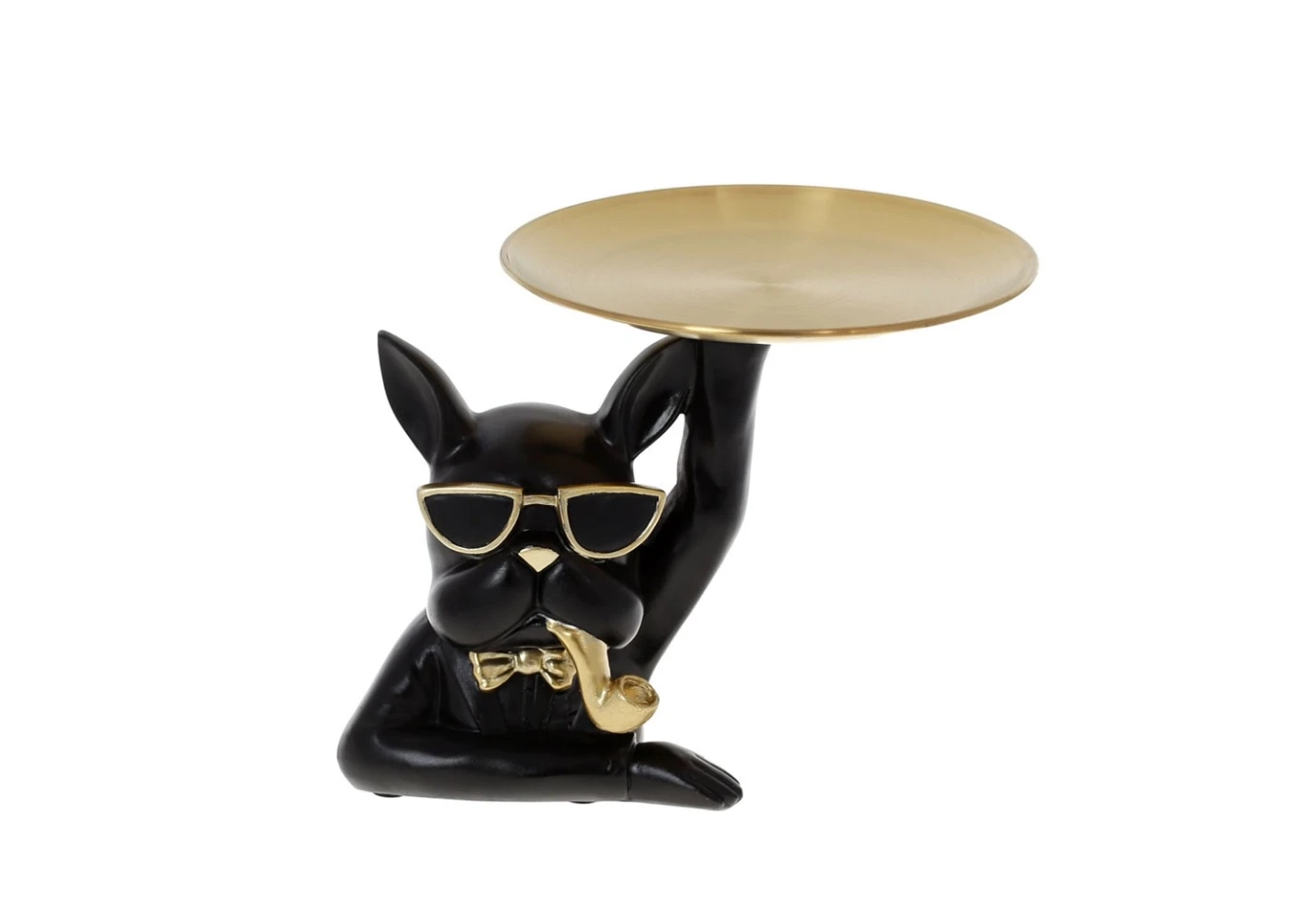 Декоративная статуэтка-подставка BonaDi Бульдог h=18 cм, цвет - черный с золотом 457-309