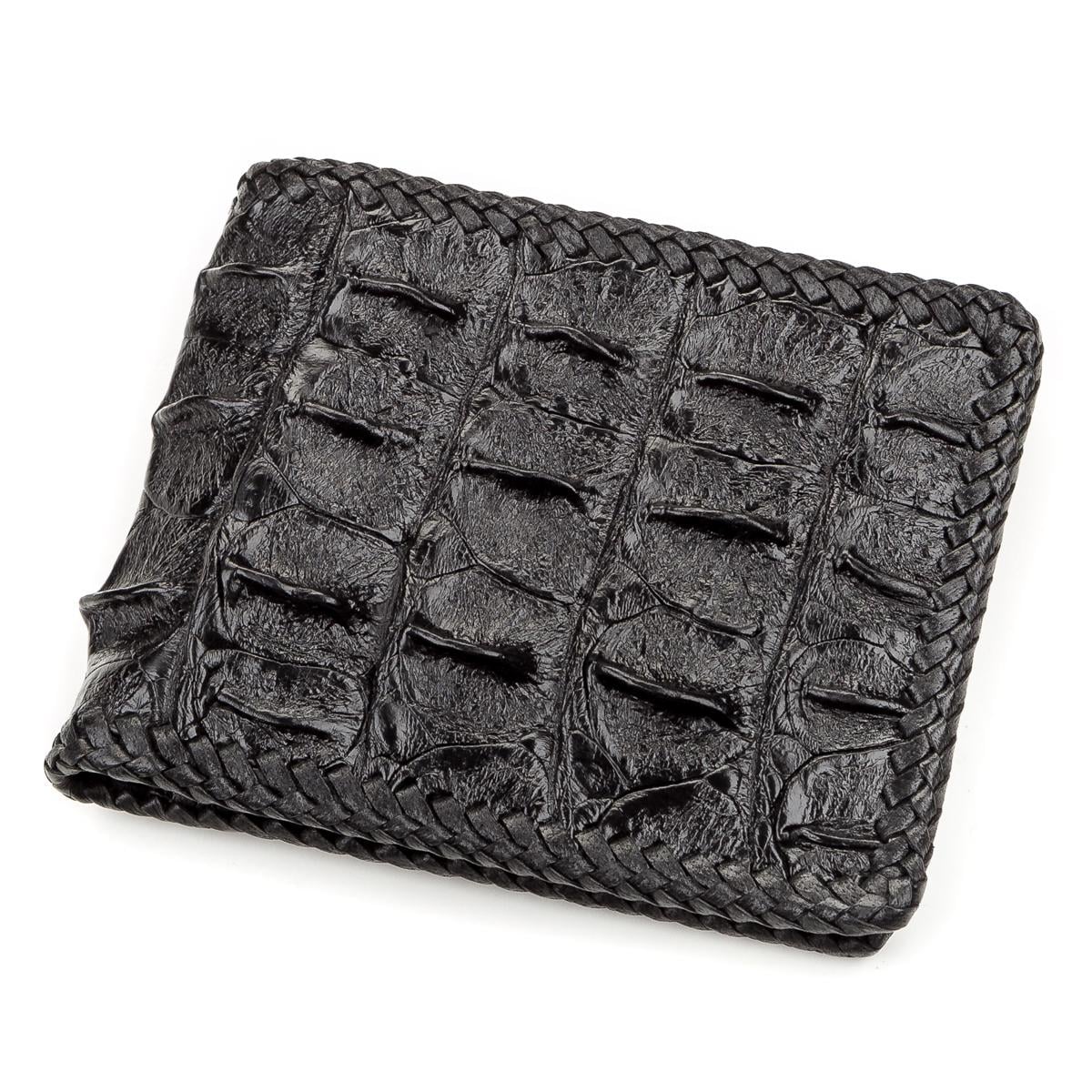 Портмоне Crocodile Leather 18176 из натуральной кожи крокодила Черный
