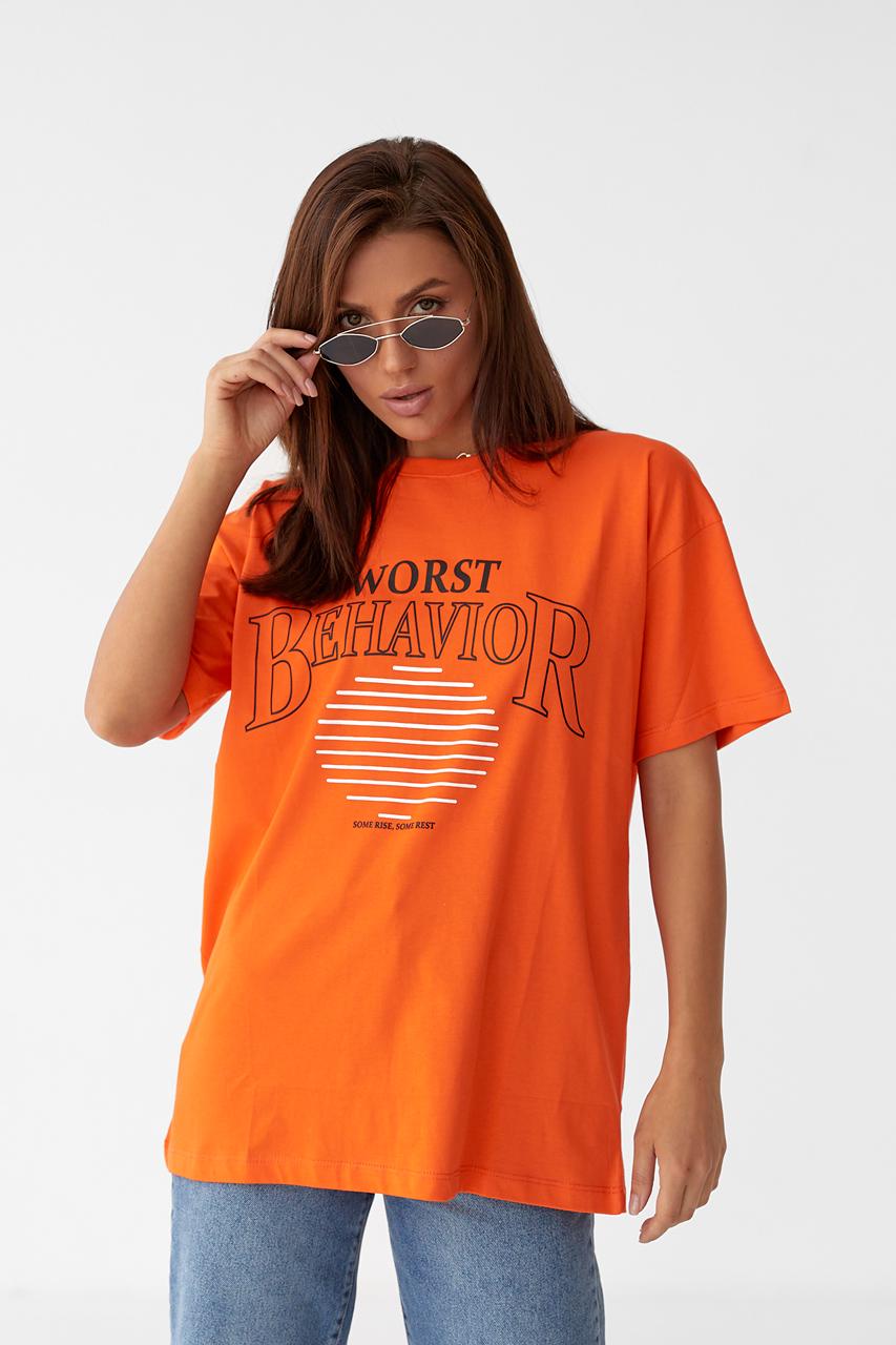 Футболка женская oversize M Оранжевый (9541603)
