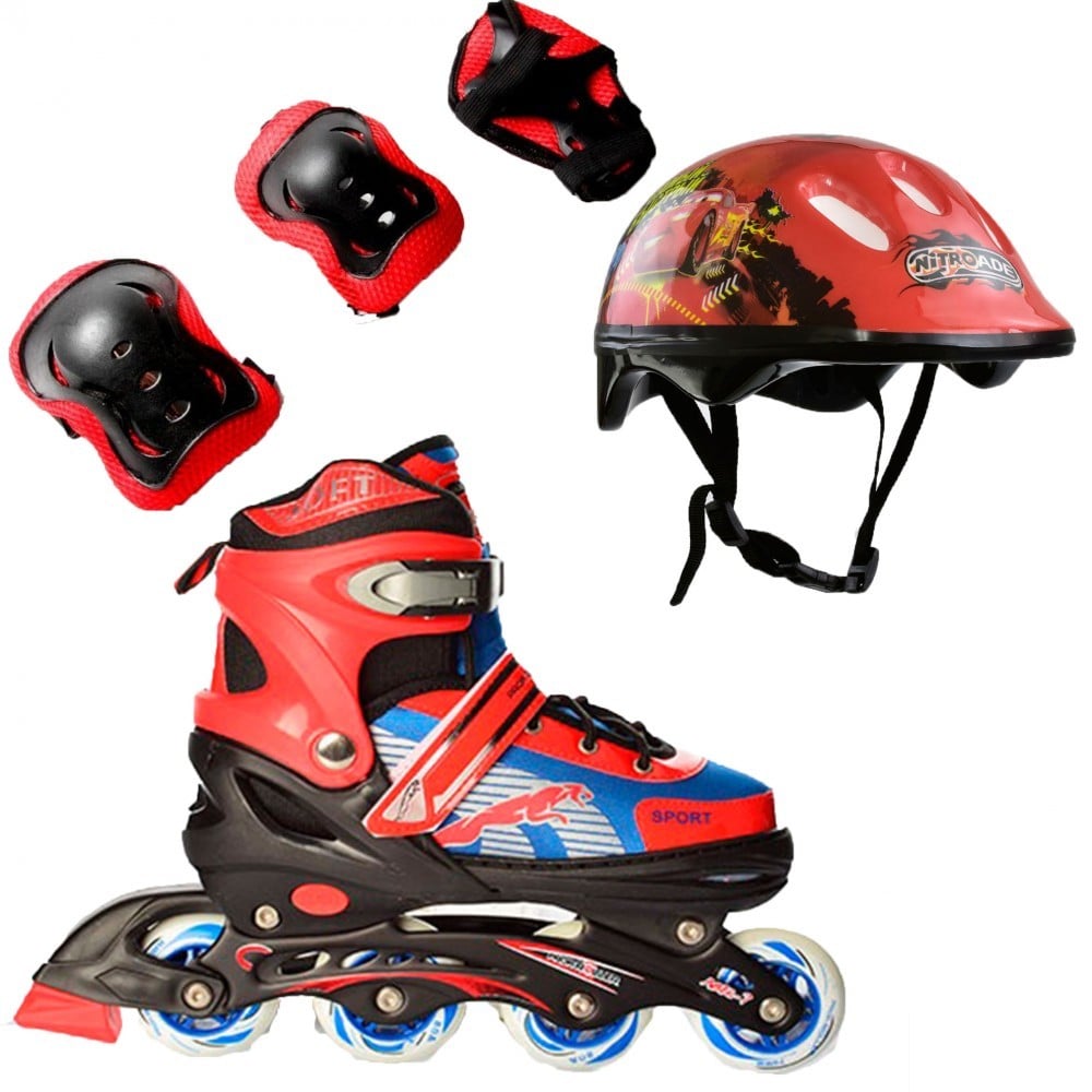 Ролики детские набор Jaguar Combo Disney защита и шлем р. 39-42 Тачки (2T3007E)