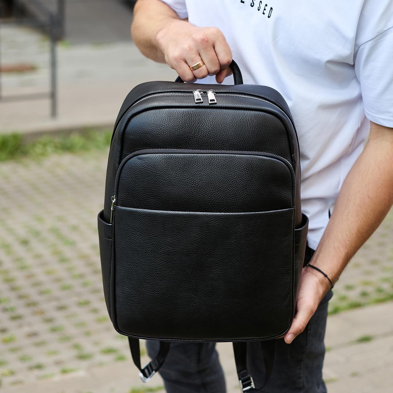 Рюкзак из кожи мужской 41х31х16 см Черный (TD-91829)