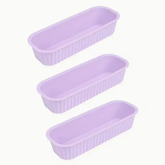 Набір форм силіконових продовгуваті для аерогриля та духовки 3 шт. Фіолетовий (SAM-43912)