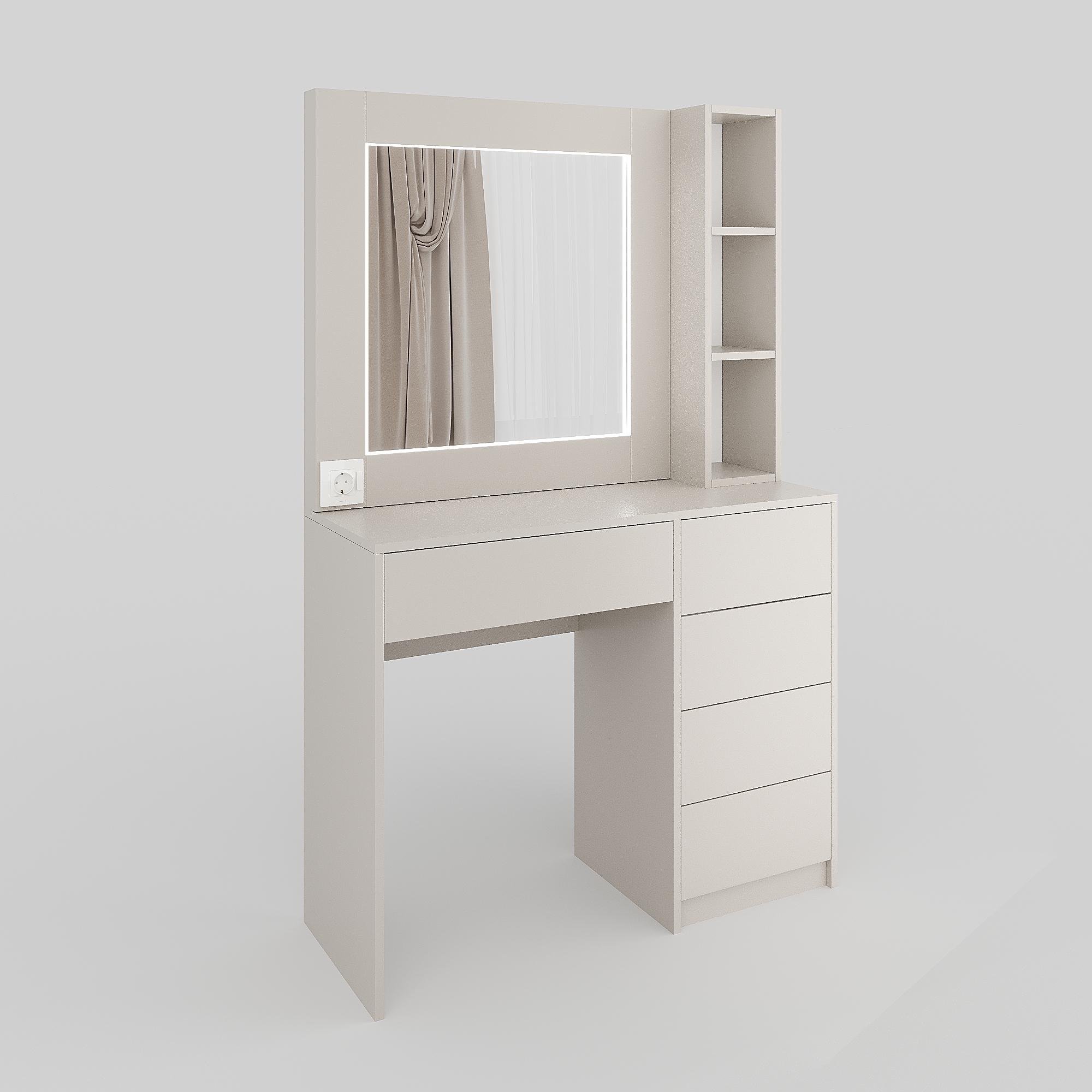 Туалетный столик с LED подсветкой ТЗ-LED 1600х1000х380 мм Кашемир (28555906) - фото 2 Туалетный столик с LED подсветкой ТЗ-LED 1600х1000х380 мм Кашемир (28555906) - фото 2