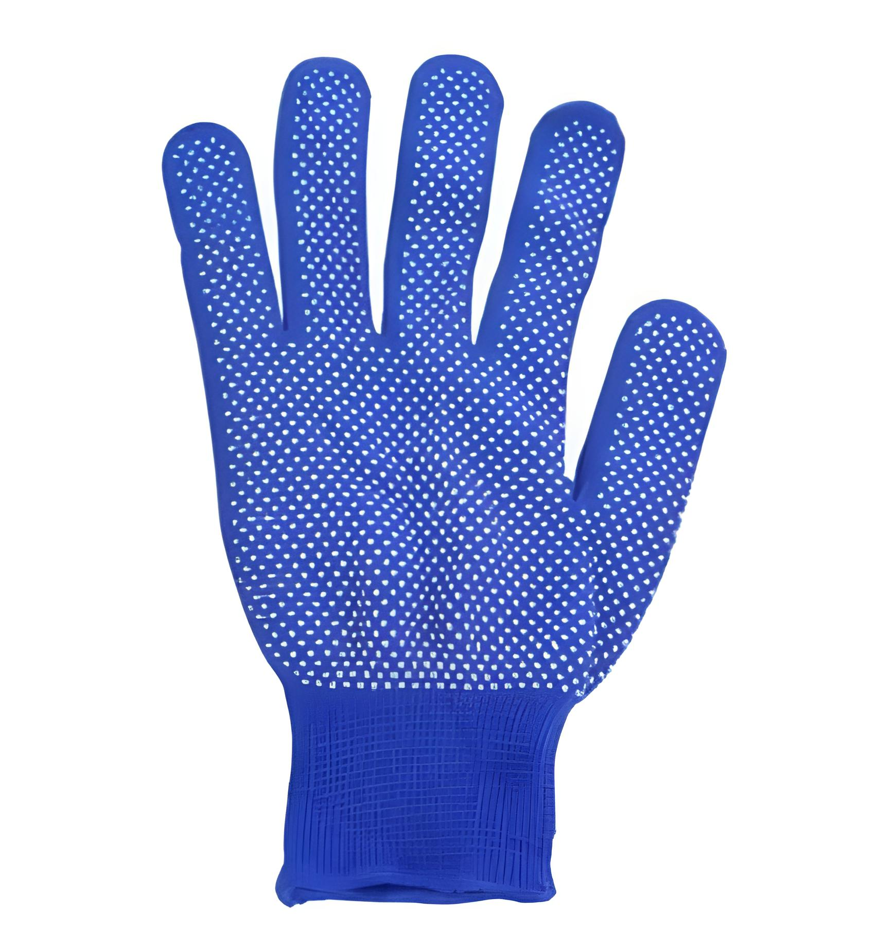 Перчатки рабочие с ПВХ точкой Синий (123456)