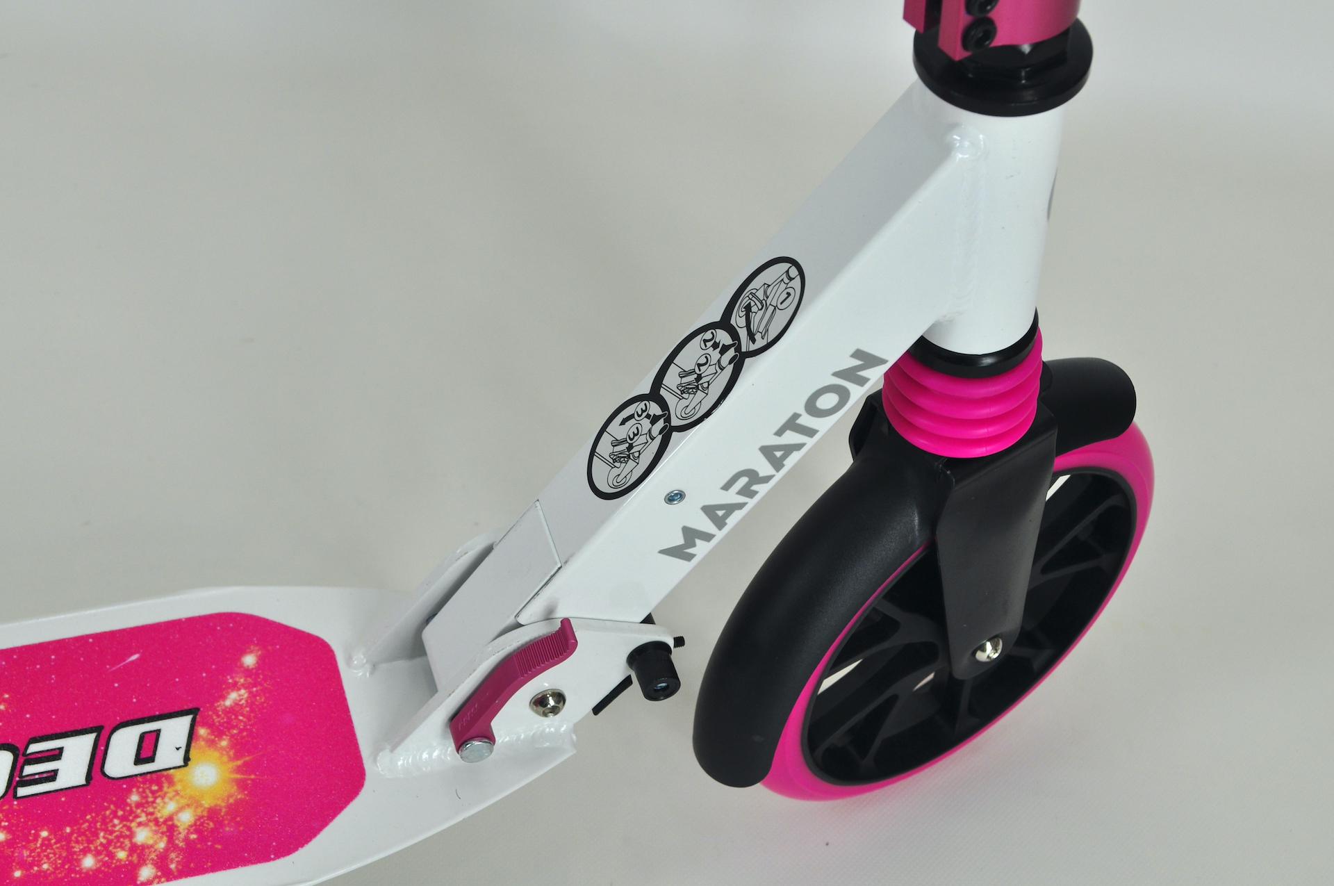Самокат Maraton Decider з амортизаторами та підногою + ремінь Рожевий - фото 14 Самокат Maraton Decider з амортизаторами та підногою + ремінь Рожевий - фото 14