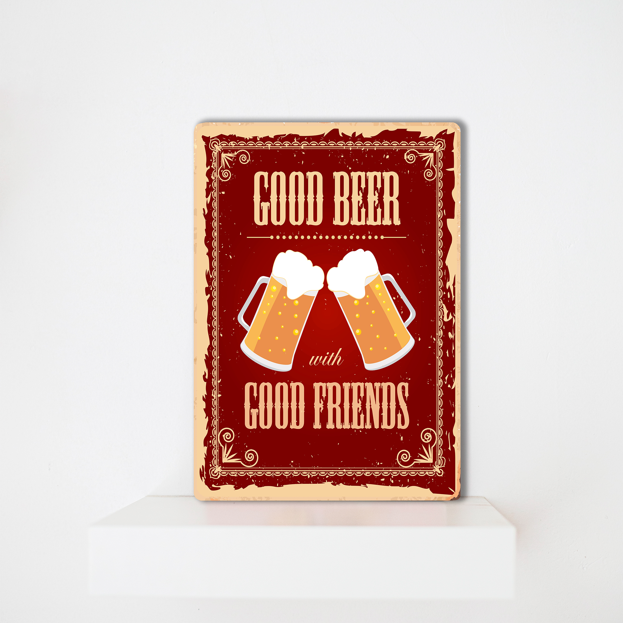 Постер деревянный Bramble "Good beer with good friends" (PSTRSBRMBL112)