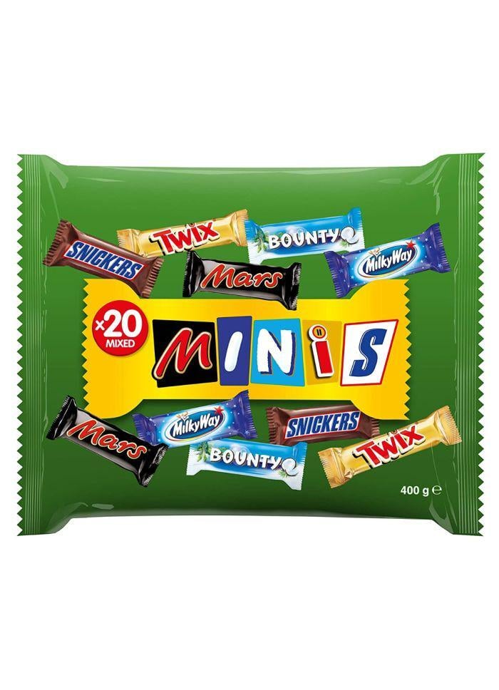 Шоколадні батончики Mini Mix Chocolat Twix Snickers Bounty Mars Snack 400 г
