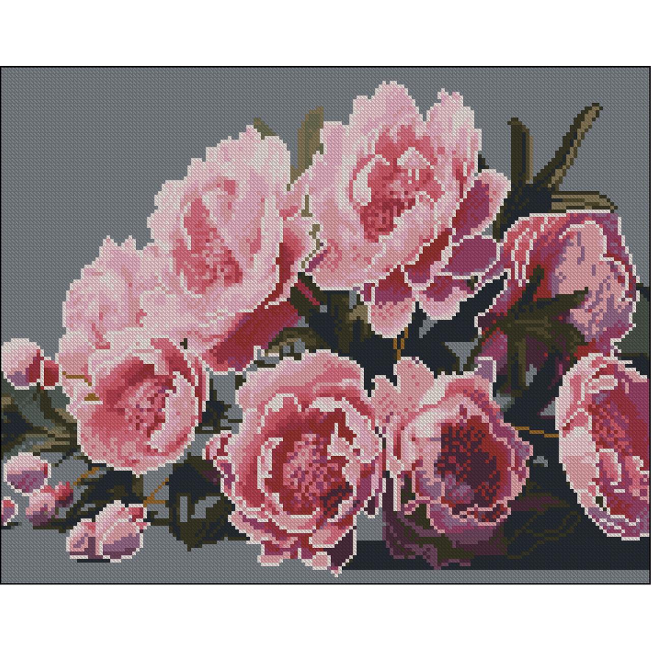 Алмазная мозаика Strateg Ветвь пиона без подрамника 40х50 см (ZAV4050-12)