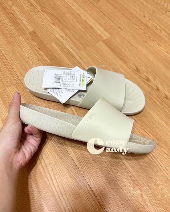 Шльопанці жіночі утеплені Crocs Slide Splash р. 37-38 Бежевий (11585) - фото 2