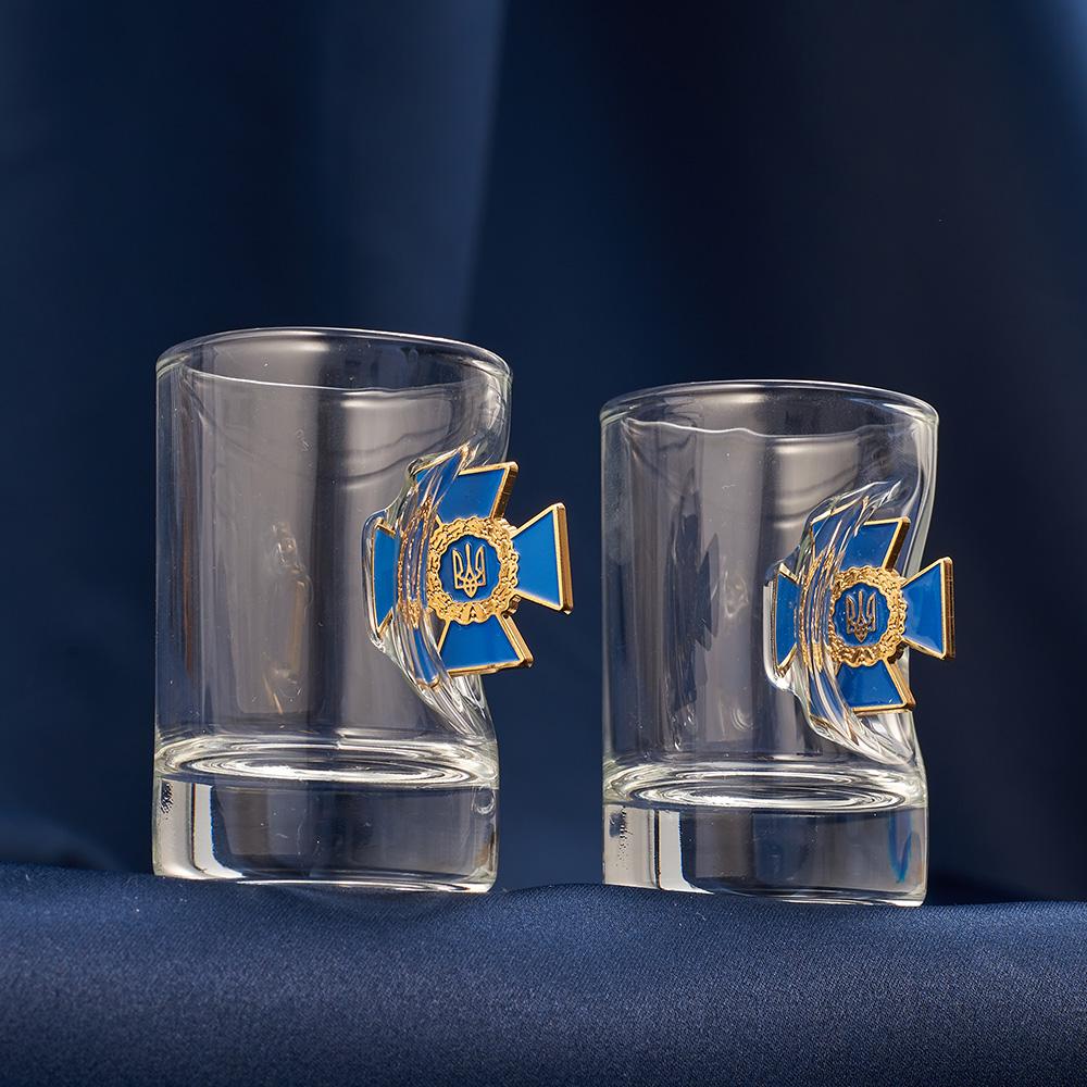 Подарочный набор рюмок с шевроном СБУ маленький (28421067) - фото 7 Подарочный набор рюмок с шевроном СБУ маленький (28421067) - фото 7