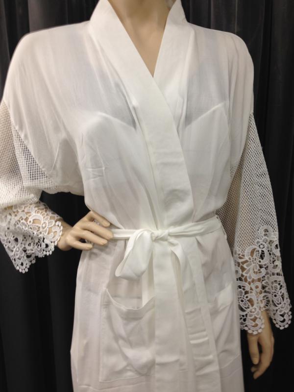 Жіночий халат TWIN SET M Білий (LS6HHH) - фото 6 Жіночий халат TWIN SET M Білий (LS6HHH) - фото 6