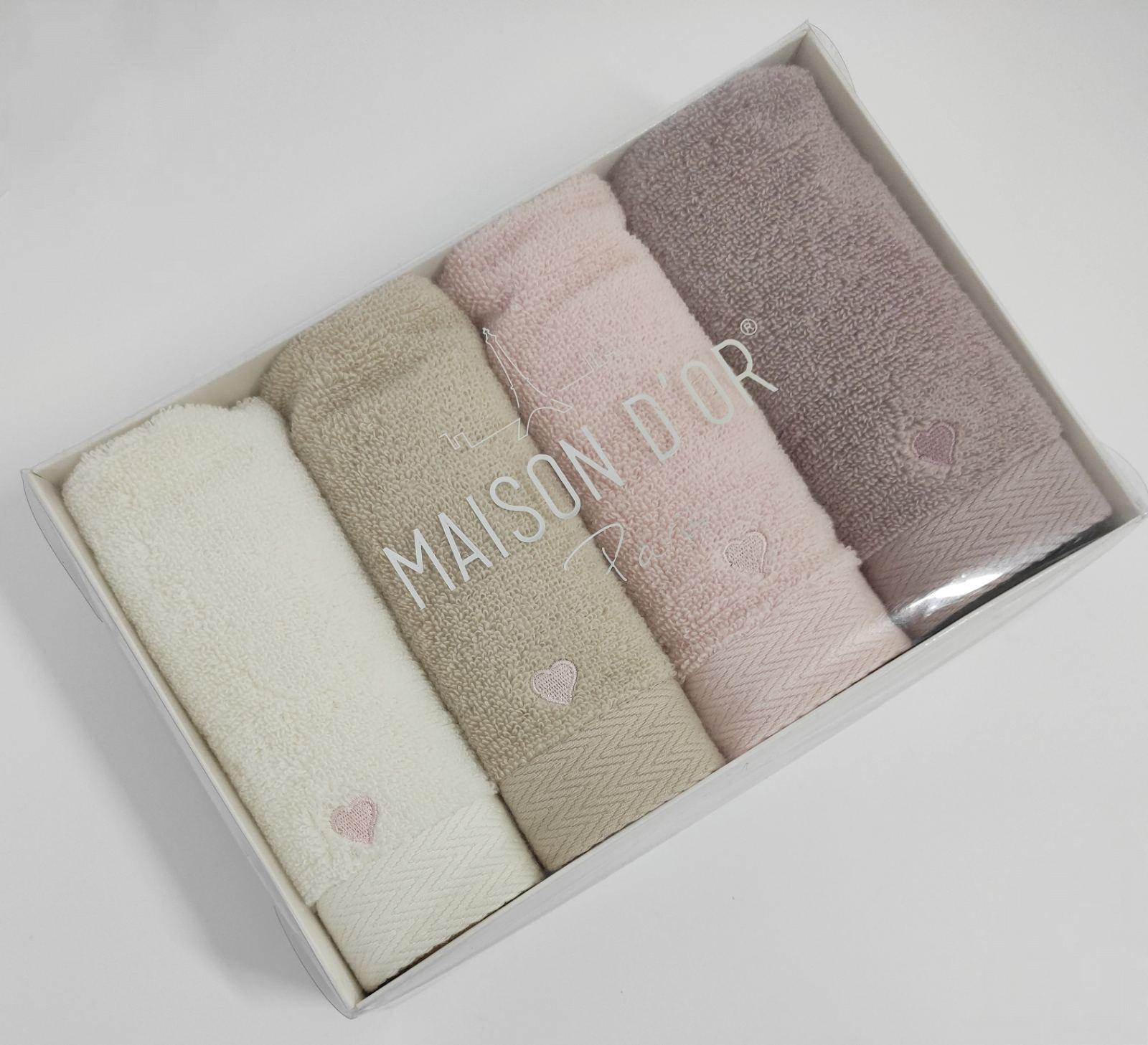 Полотенца Maison D'or 4 шт. Micro Cotton Soft Embroidery 30x50 (CN6039)