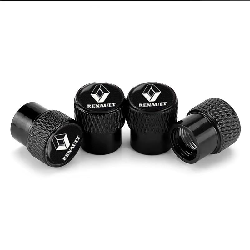 Набір захисних ковпачків на ніпель SUNROZ Caps для Renault Rif Metal Black Рено напис 4 шт. (A67794)