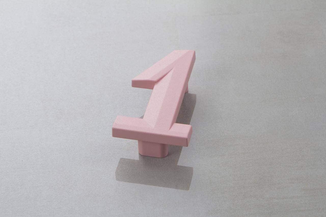 Мебельная ручка Poliplast цифра единица РП-1 KS0501Q0 Розовый светлый матовый (16216)