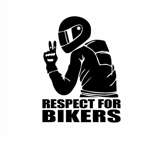 Наклейка виниловая RESPECT FOR BIKERS 15х11 см (2853873735)