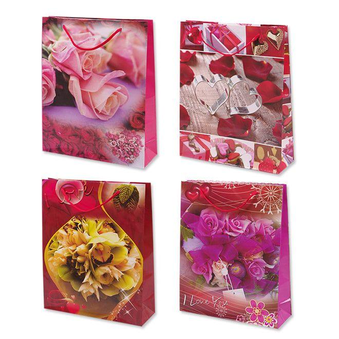 Пакет подарочный Flora микс 28х9х34 см 12 шт. (9406)