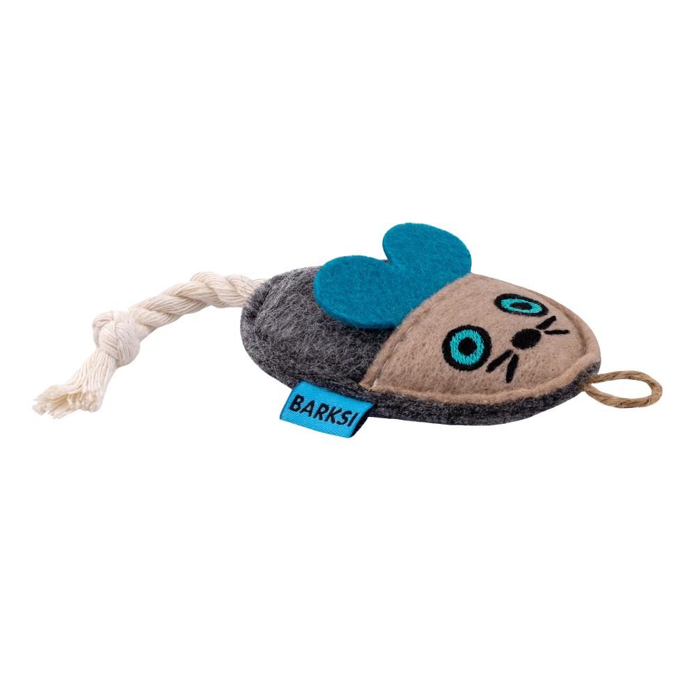 Іграшка для котів Barksi Мишка фетрова з канатом Сірий - фото 4 Іграшка для котів Barksi Мишка фетрова з канатом Сірий - фото 4