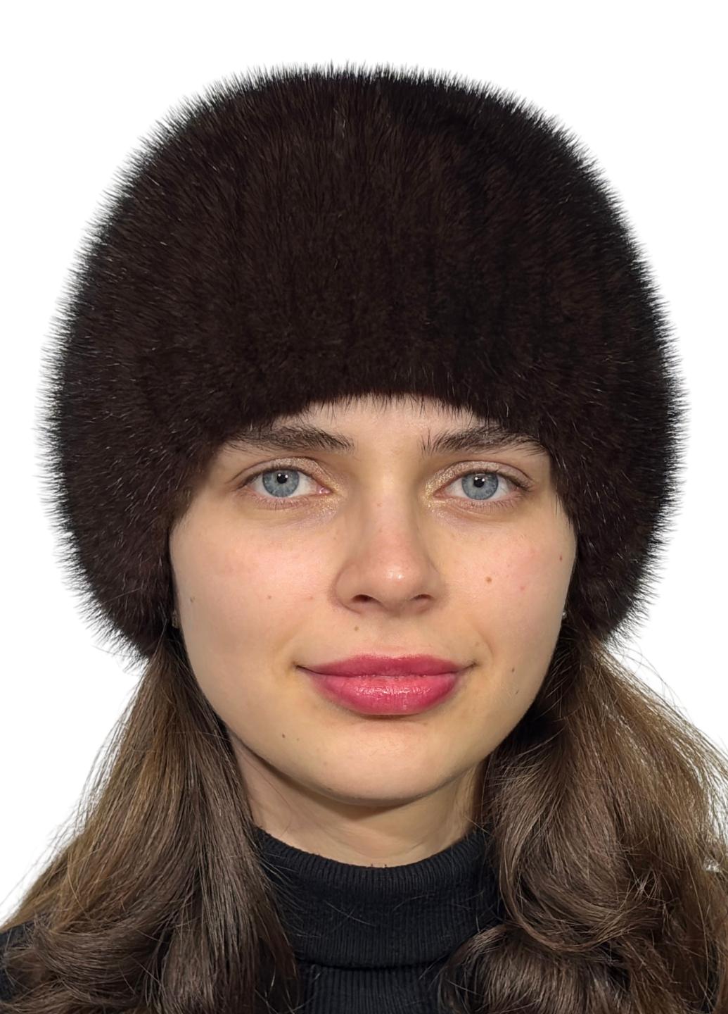 Зимняя шапка из вязаной норки Меховой стиль Листок натуральный мех M-L Коричневый (111/D) Зимняя шапка из вязаной норки Меховой стиль Листок натуральный мех M-L Коричневый (111/D)