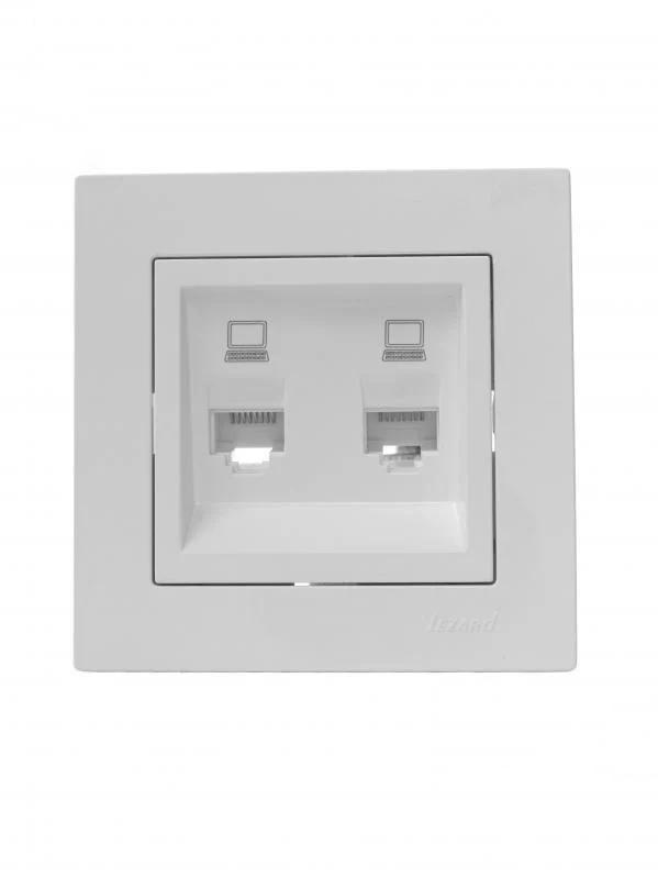 Розетка двойная Vesna компьютерная Белый (742-0288-141)