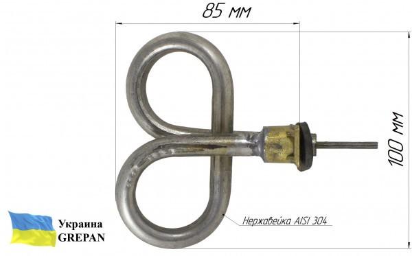Тен тульський Grepan 1000W 220V 80x20 мм колодка латунна нержавіюча сталь (chai03) - фото 5