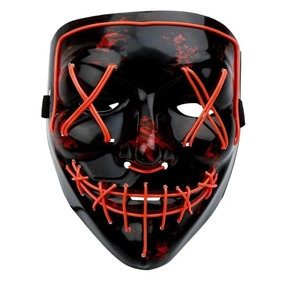 Маска для Хэллоуина Судная ночь 3 режима подсветки Красный (NR1040)
