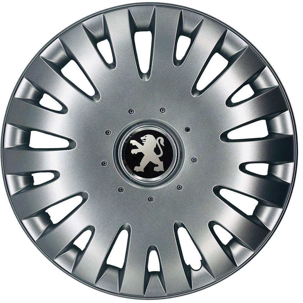 Ковпаки SJS 108 з логотипом Peugeot 4 шт. R13 Срібний (2789080725)