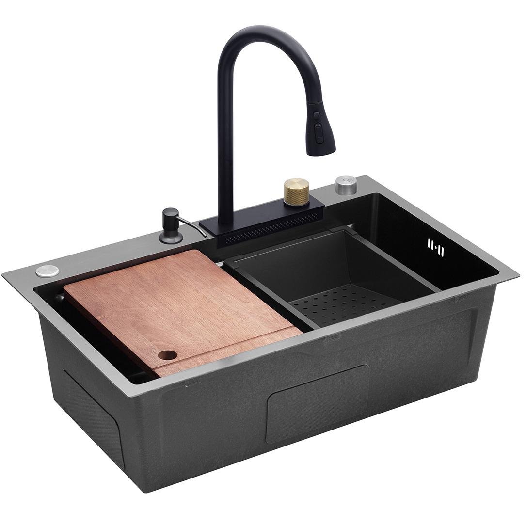 Мойка кухонная Kroner CV032277 из нержавеющей стали прямоугольная 750x460 мм 0.7 мм (25966365)