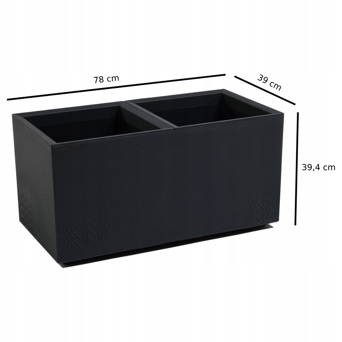 Вазон Lamela KARO 400x780x400 мм Антрацит (A-025912) - фото 2 Вазон Lamela KARO 400x780x400 мм Антрацит (A-025912) - фото 2