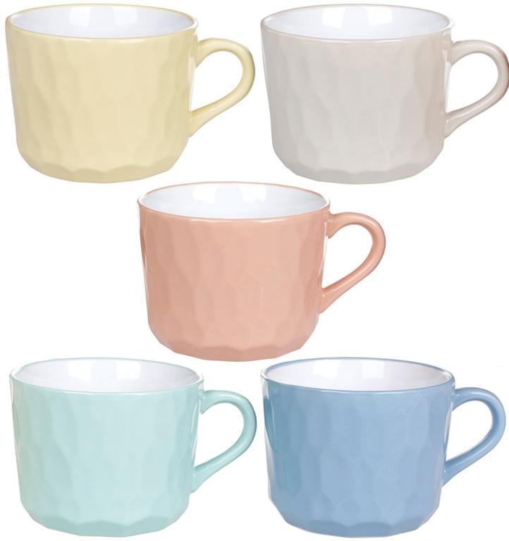 Набір керамічних чашок орнамент пастораль 5 шт. 650 мл