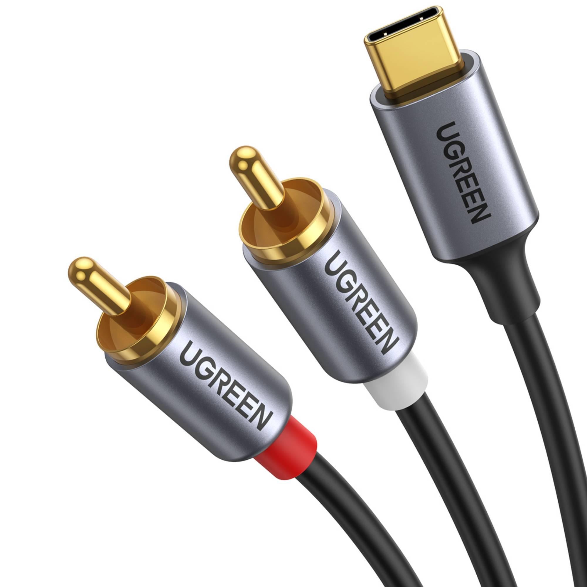 Аудиокабель USB-C на 2RCA UGREEN CM451 1,5м ЦАП Черный (20193)
