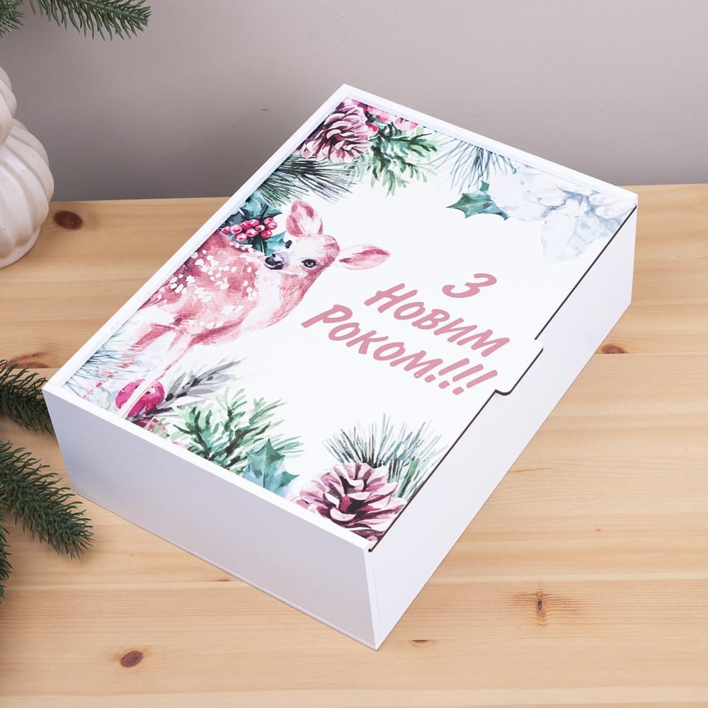 Коробка прямоугольная "З Новим роком" 32 см (6967-10)