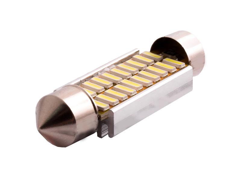 Автолампа светодиодная C5W SV8.5 с обманкой 12 В 41 мм SMD3014-20led Белый (2442)