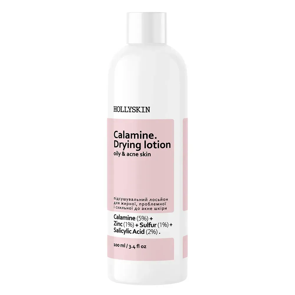 Лосьйон підсушувальний HOLLYSKIN Calamine Drying Lotion для жирної/проблемної/схильної до акне шкіри 100 мл (0248h)