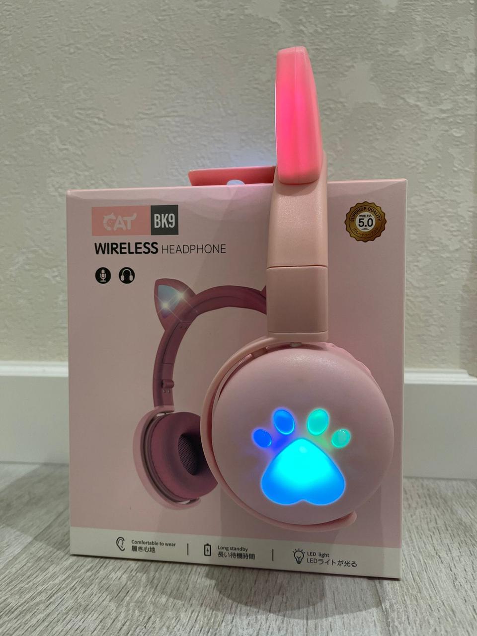 Наушники беспроводные детские CAT ВК-9 LED Розовый (26389247) - фото 8 Наушники беспроводные детские CAT ВК-9 LED Розовый (26389247) - фото 8