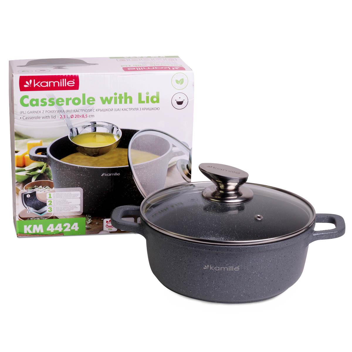 Кастрюля с крышкой Kamille KM-4424 из литого алюминия с антипригарным покрытием 2,3 л (1796936456)