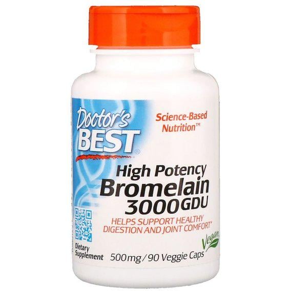 Бромелайн Doctor's Best Bromelain 3000 GDU High Potency 500 мг 90 Veg Caps (DRB00215)
