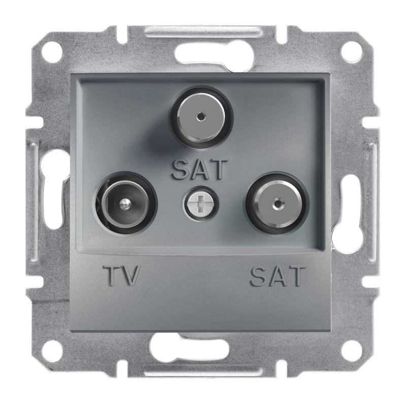 Розетка конечная Schneider Electric Asfora TV-SAT-SAT ABS Сталь (EPH3600162)