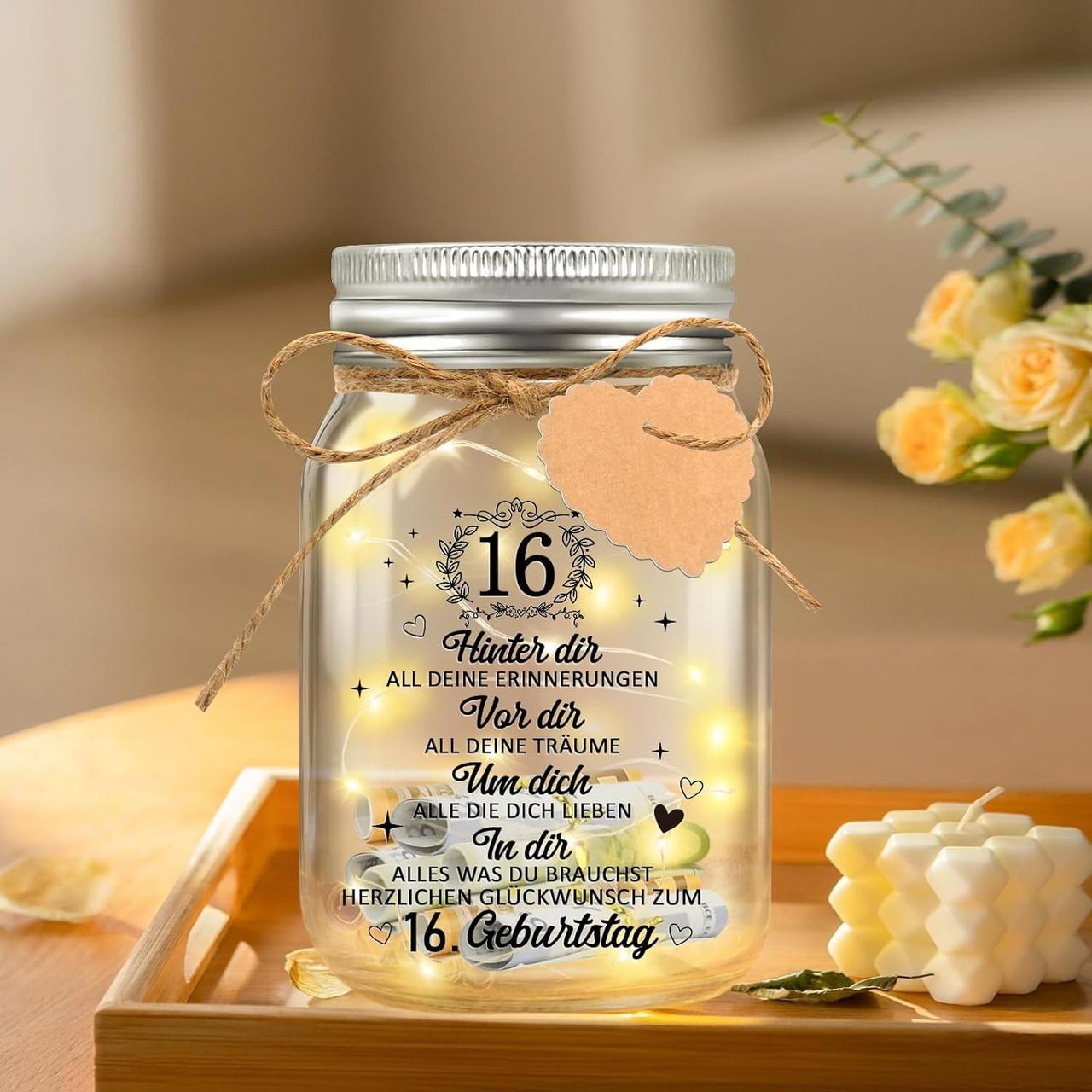 Бутылка-светильник светодиодная Shining She на 16-летие