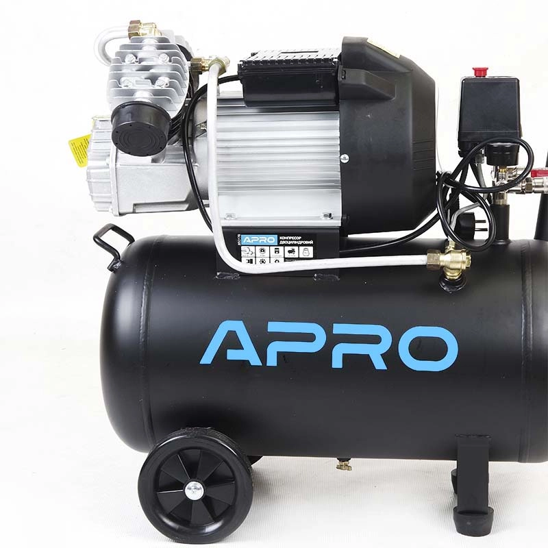 Компрессор двухцилиндровый Apro OFD-50MX 2,2 кВт 416 л/мин 8 бар 50 л 2 крана/масло 0,2 л (850178) - фото 3 Компрессор двухцилиндровый Apro OFD-50MX 2,2 кВт 416 л/мин 8 бар 50 л 2 крана/масло 0,2 л (850178) - фото 3