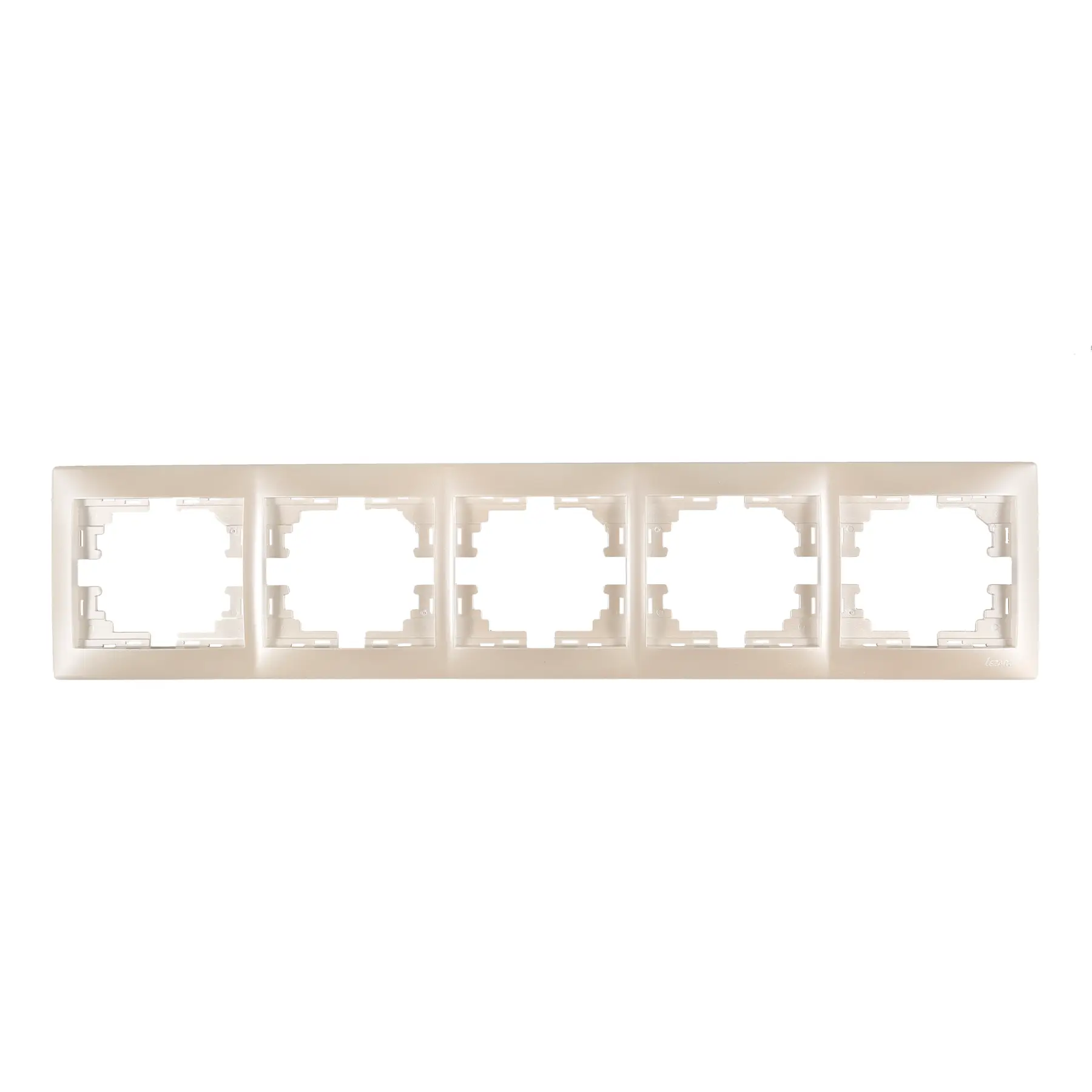 Рамка Lezard Mira 5-местная горизонтальная Белый перламутр