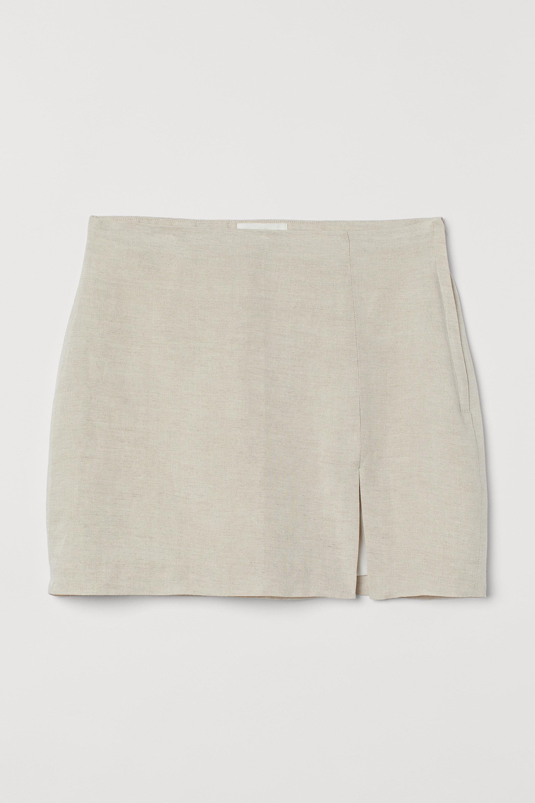 Юбка льняная бленд M Светло-бежевый (9918103wer)