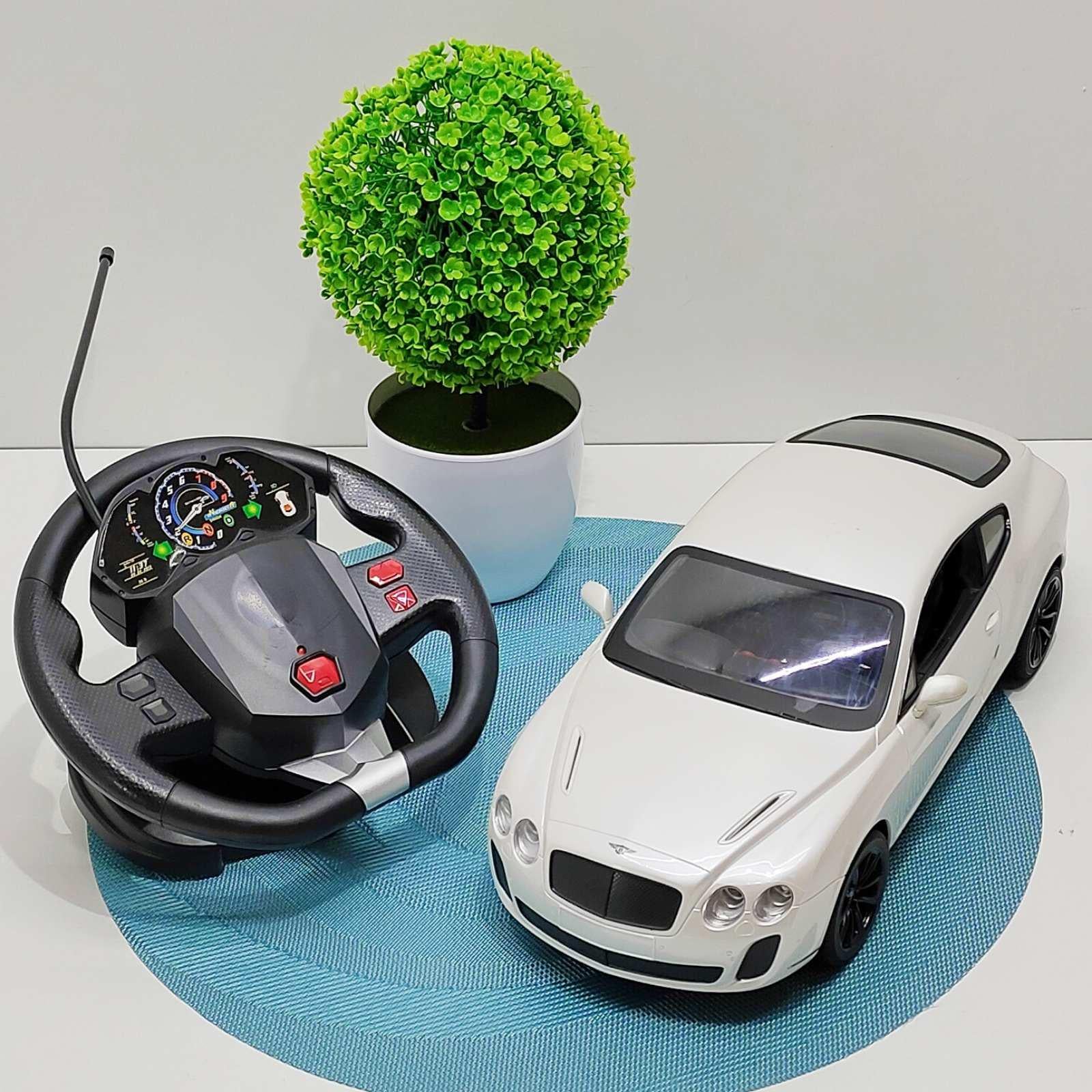 Машинка на радиоуправлении Bentley масштаб 1:14 резиновые колеса/свет Белый (2048A)